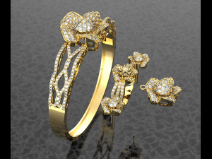 Flower Diamond Jewelry Collection Modelo 3D