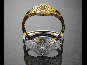 Flower Diamond 18K Gold Bracelet Model 3D