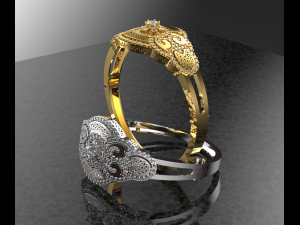 Flower Diamond 18K Gold Bracelet Model 3D