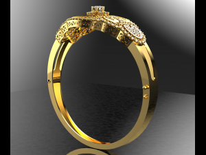 Flower Diamond 18K Gold Bracelet Model 3D