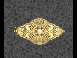 Flower Diamond 18K Gold Bracelet Model 3D
