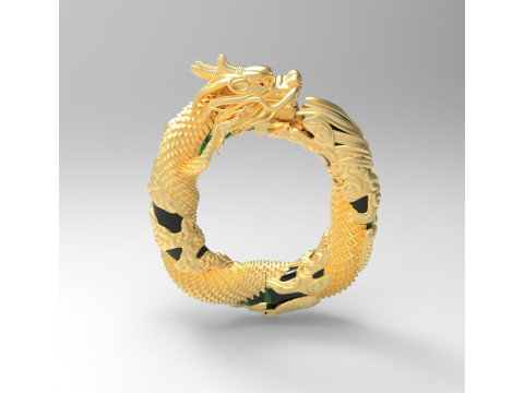 EXQUISITW GOLD DRAGON BRACELET Modello 3D