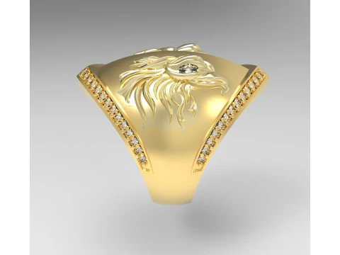 MAJESTIC EAGLE GOLD RING 3D Model