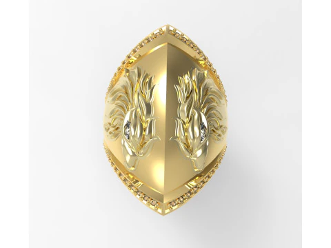 MAJESTIC EAGLE GOLD RING 3D Model