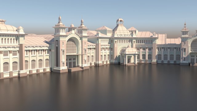 belorussky railway station Modelo 3D .c4d .max .obj .3ds .fbx .stl .blend 