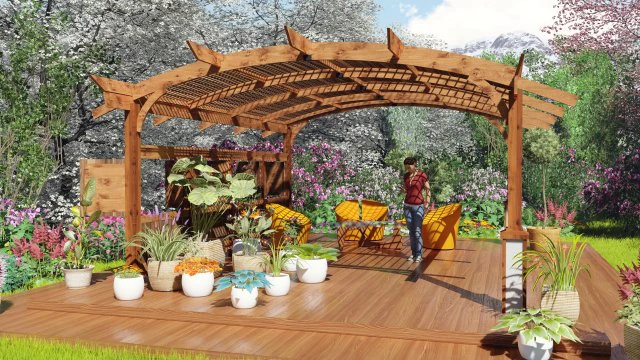 pavilhão alcova pérgula Modelo 3D .c4d .max .obj .3ds .fbx .stl .blend