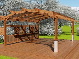 pavilh&atilde;o alcova p&eacute;rgula Modelo 3D