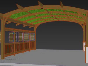 pavilh&atilde;o alcova p&eacute;rgula Modelo 3D