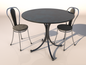 a set of desk and chair Modelo 3D