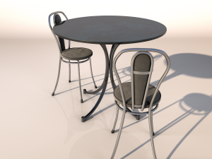 a set of desk and chair 3D Model