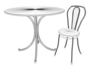 a set of desk and chair 3D Model
