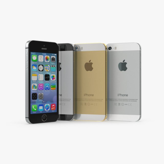 iphone 5s low poly game ready Modello 3D .c4d .max .obj .3ds .fbx .stl .blend 
