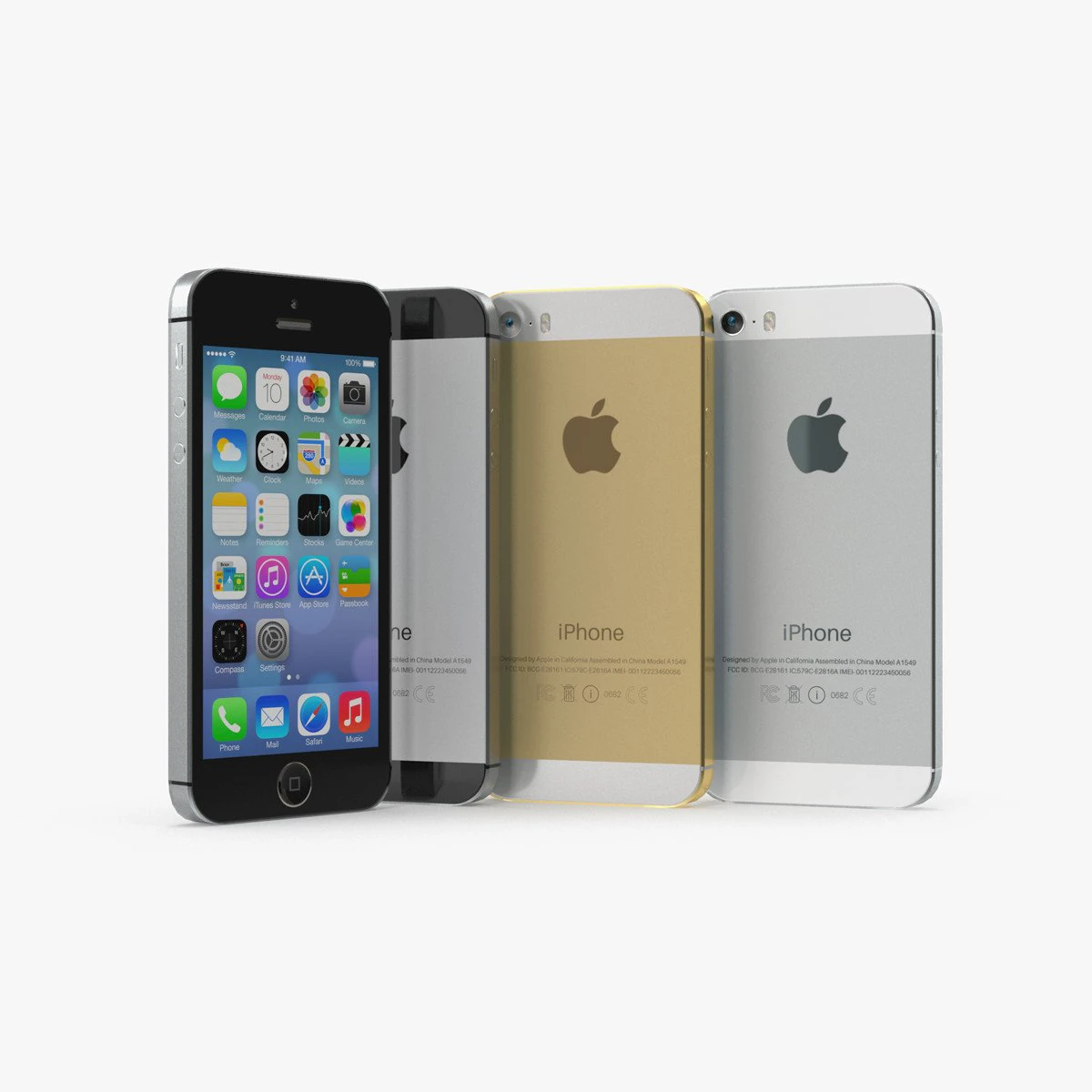 iphone 5s low poly game ready 3D Model .c4d .max .obj .3ds .fbx .stl .blend 