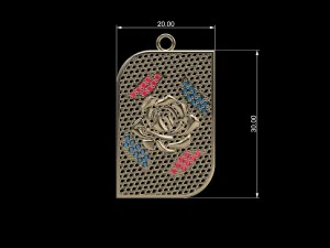 pendente della collana Modello 3D