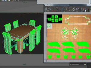 butcher block table and chairs 3Dモデル
