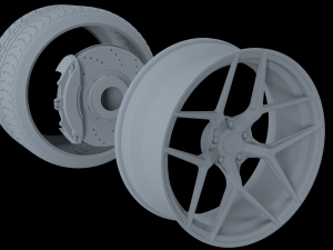 brixton forged pf-7 wheel Model 3D