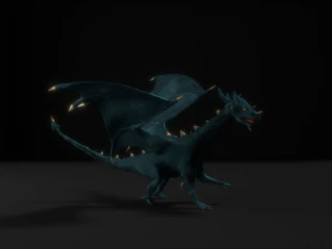 drag&atilde;o azul Modelo 3D