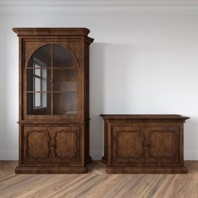 wood set furniture Modelo 3D .c4d .max .obj .3ds .fbx .stl .blend 