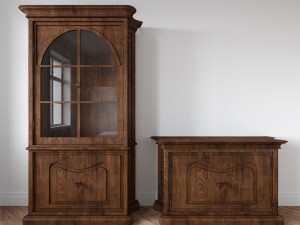 wood set furniture Modelo 3D