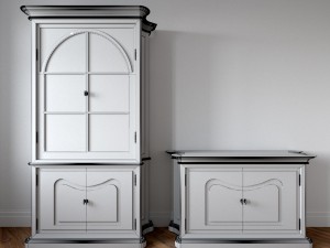 wood set furniture Modelo 3D