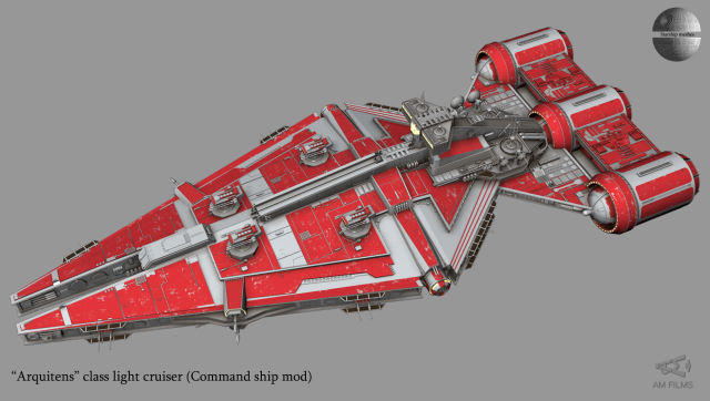 arquitens-class light cruiser 3D Model .c4d .max .obj .3ds .fbx .stl .blend 