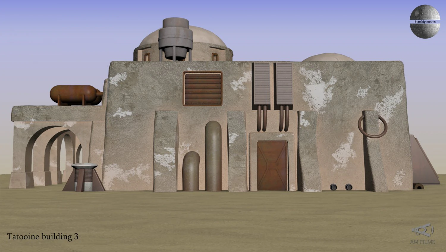 tatooine building 3 3D Model .c4d .max .obj .3ds .fbx .stl .blend