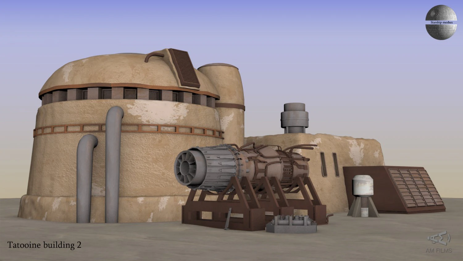 tatooine building 2 3D Model .c4d .max .obj .3ds .fbx .stl .blend 