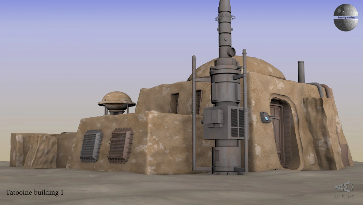 tatooine building 1 3D Model .c4d .max .obj .3ds .fbx .stl .blend