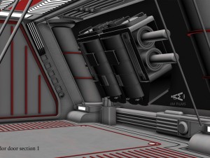 sci-fi corridor door section 1 3D 모델