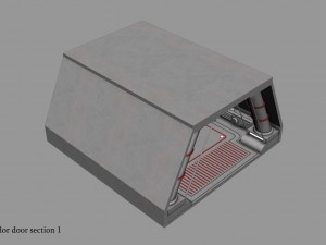 sci-fi corridor door section 1 3D 모델