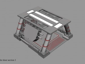 sci-fi corridor door section 1 3D 모델