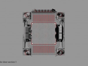 sci-fi corridor door section 1 3D 모델