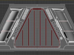 sci-fi corridor door section 1 3D 모델
