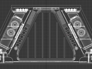 sci-fi corridor door section 1 3D 모델