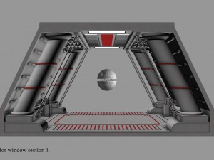 sci-fi corridor window section 1 3D Model