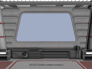 sci-fi corridor window section 1 3D Model