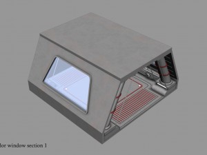 sci-fi corridor window section 1 3D Model