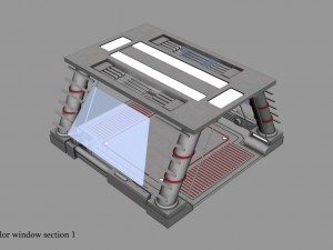 sci-fi corridor window section 1 3D Model