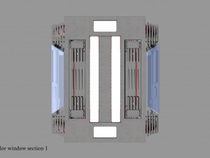 sci-fi corridor window section 1 3D Model