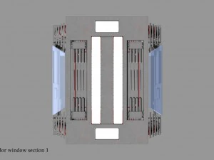 sci-fi corridor window section 1 3D Model