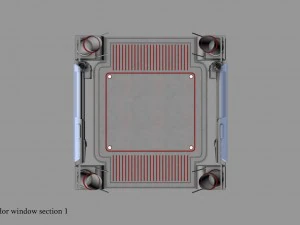 sci-fi corridor window section 1 3D Model