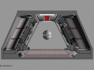 sci-fi corridor section 1 3D Model
