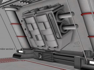sci-fi corridor section 1 3D 모델