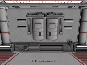 sci-fi corridor section 1 3D 모델