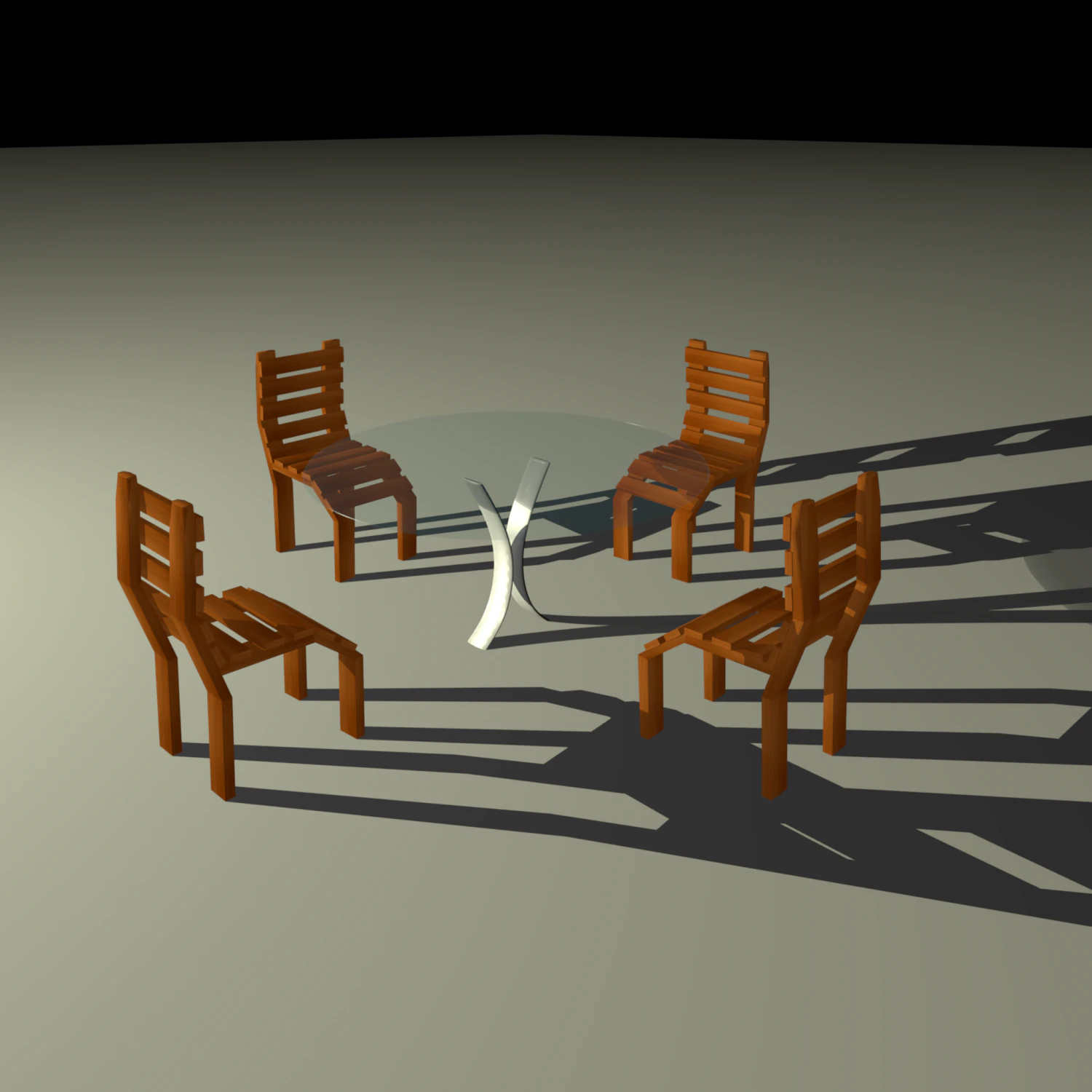 table and chairs 3D Model .c4d .max .obj .3ds .fbx .stl .blend