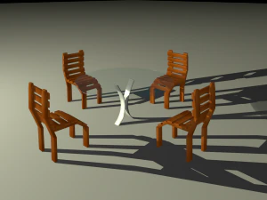 मेज और कुर्सियाँ 3D मॉडल
