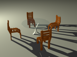 table and chairs 3Dモデル