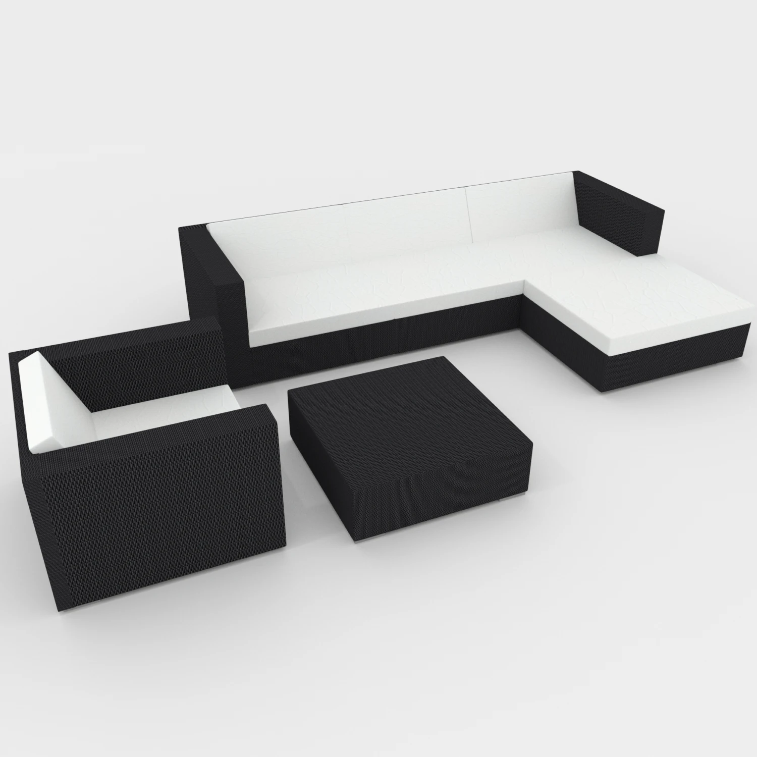 wicker-leather outdoor furniture 3D Model .c4d .max .obj .3ds .fbx .stl .blend