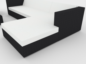 wicker-leather outdoor furniture 3D Model