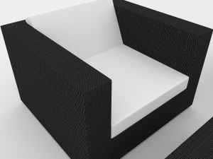 wicker-leather outdoor furniture 3D Model